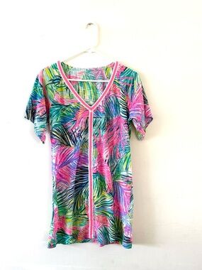 Lilly Pulitzer Swim Coverup Bonita Scarlet Macaw, Cotton, XS